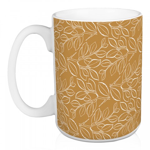 Marigold Lined Leaves 5 x 4.62 Mug