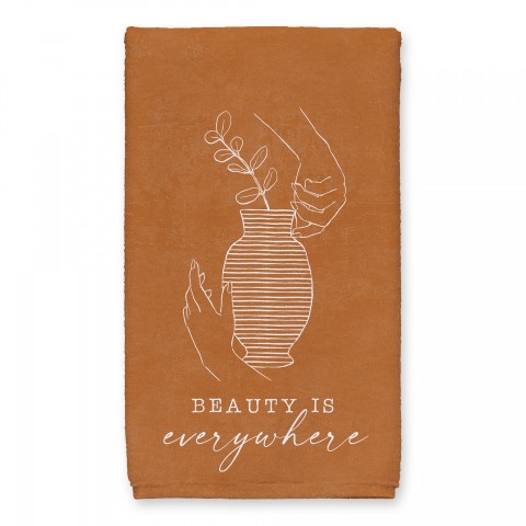 Orange Vase Beauty is Everywhere 16 x 25 Towel