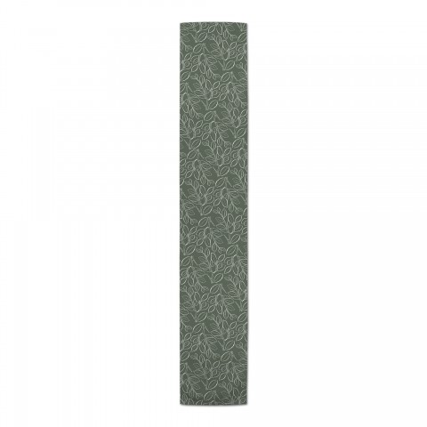 Sage Lined Leaves 16 x 90 Cotton Twill Runner