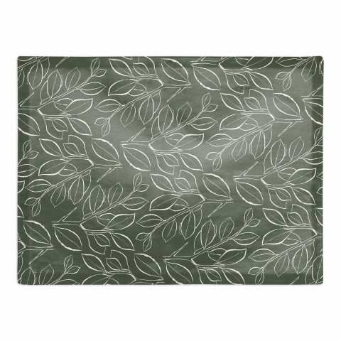 Sage Lined Leaves 14 x 18 Cotton Twill Placemat