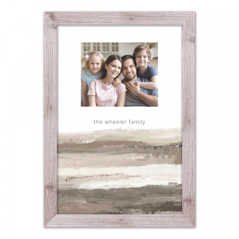 Neutral Horizontal Paint Stroke Personalized 20 x 30 Western White Framed Print