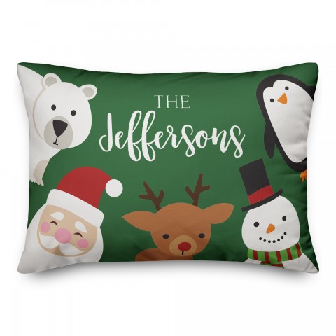 Holiday Icons Hello Personalized 20 x 14 Indoor / Outdoor Pillow