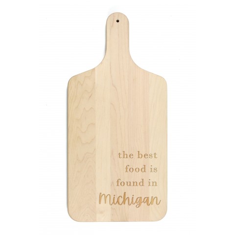 The Best Food is Found Here Personalized 8 x 17 Maple Paddle Cutting Board