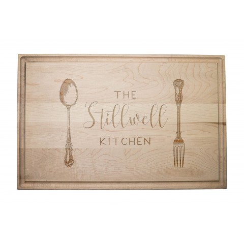 Kitchen Utensils Personalized 17 x 11 Maple Cutting Board