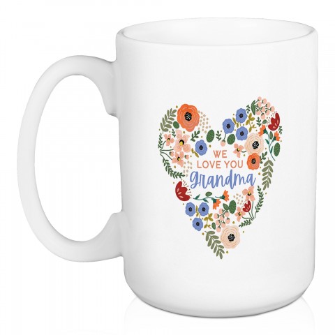 We Love You Floral Personalized 5 x 4.62 Mug
