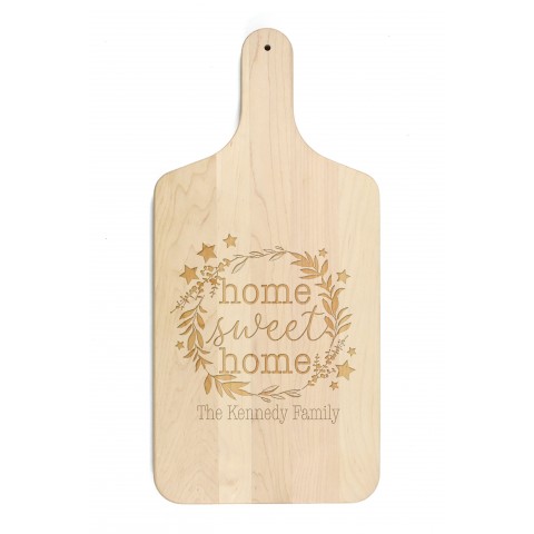 Home Sweet Home Personalized 8 x 17 Maple Paddle Cutting Board