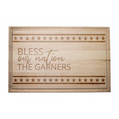 Bless our Nation Personalized 17 x 11 Maple Cutting Board