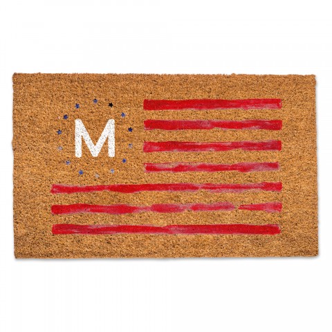 Flag Monogram Personalized 30 x 18 Door Mat