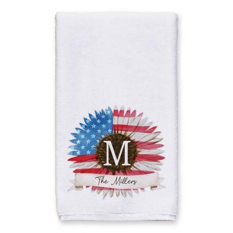 Sunflower Monogram Personalized 16 x 25 Towel