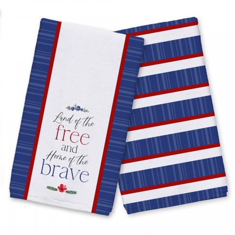 Land of the Free Home of the Brave 16 x 25 Towel