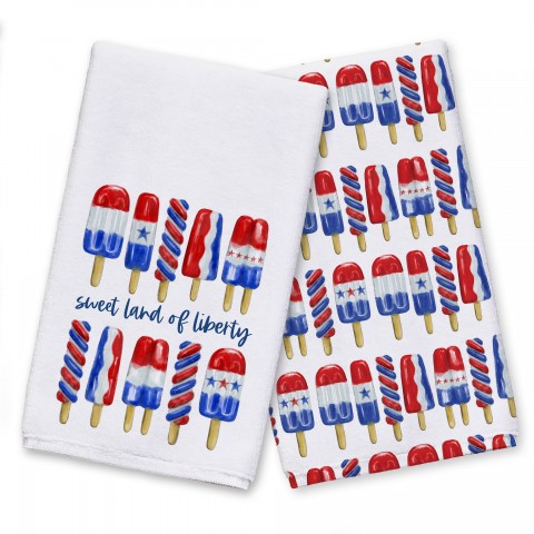 Sweet Land of Liberty Patriotic Popsicles 16 x 25 Towel