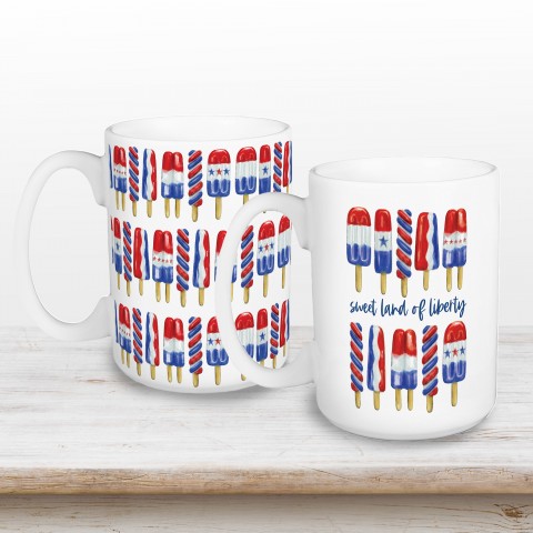 Sweet Land of Liberty Patriotic Popsicles 5 x 4.62 Mug