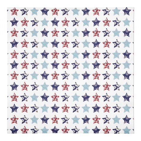 Floral Stars Pattern 10 x 10 Cotton Twill Napkin