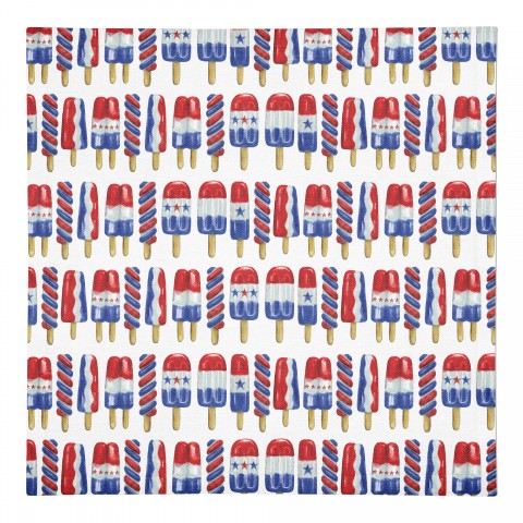 Patriotic Popsicle Pattern 10 x 10 Cotton Twill Napkin