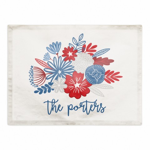 Patriotic Flower Bunch Personalized 14 x 18 Cotton Twill Placemat
