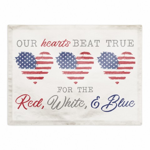 Our Hearts Beat True 14 x 18 Cotton Twill Placemat
