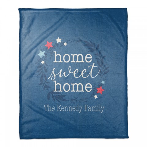 Home Sweet Home Personalized 50 x 60 Coral Fleece Blanket