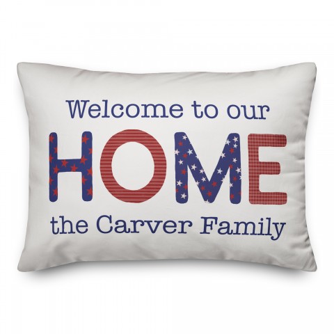 Welcome to Our Home Personalized 20 x 14 Indoor / Outdoor Pillow
