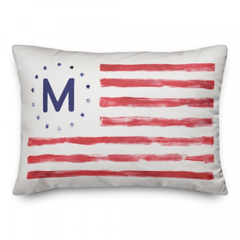 Flag Monogram Personalized 20 x 14 Indoor / Outdoor Pillow