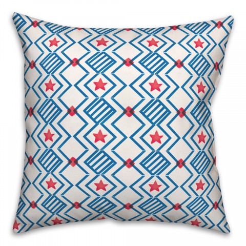 Stars and Stripes Pattern 18 x 18 Indoor / Outdoor Pillow