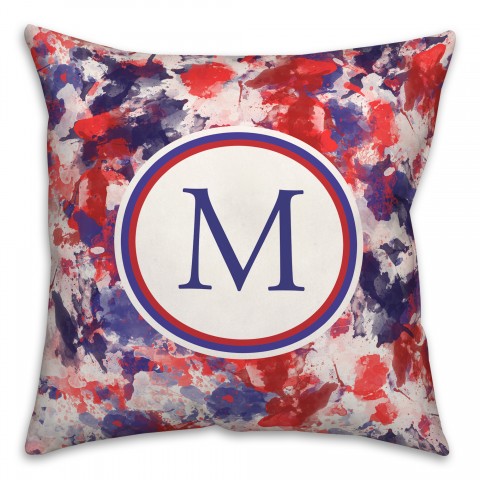 Americana Monogram Personalized 18 x 18 Indoor / Outdoor Pillow
