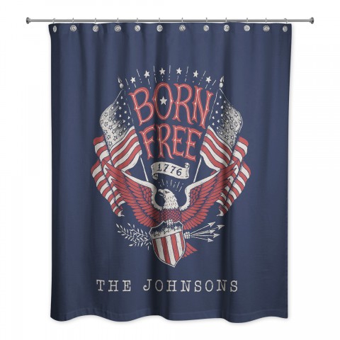 Born Free Eagle Personalized 71 x 74 Shower Curtain