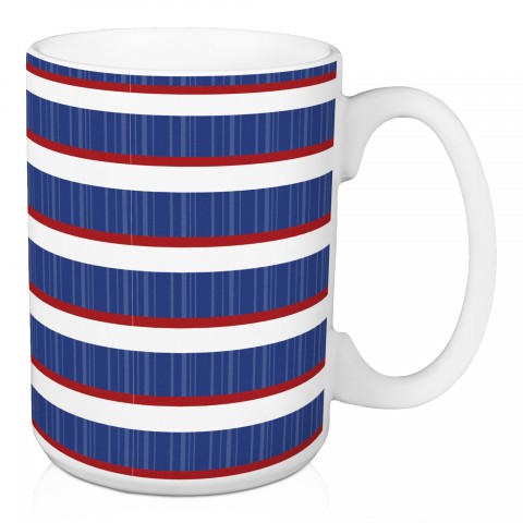 Blue and Red Stripes 5 x 4.62 Mug