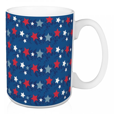 Red White and Blue Stars 5 x 4.62 Mug