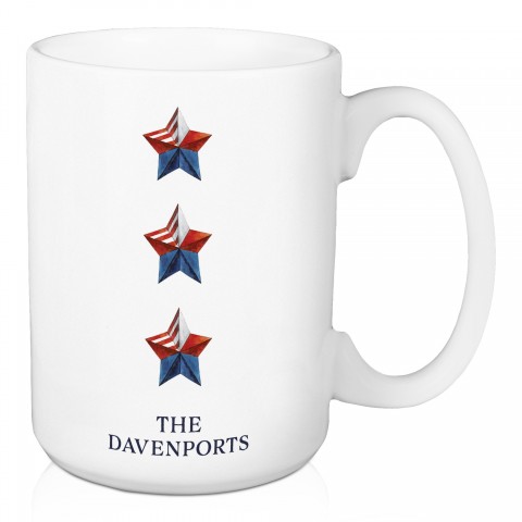 Patriotic Star Trio Personalized 5 x 4.62 Mug