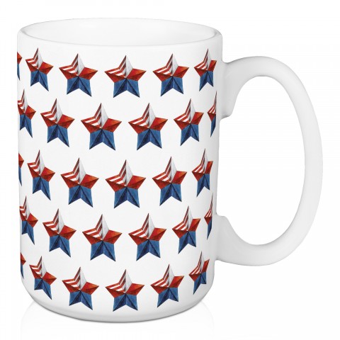 Patriotic Star Pattern 5 x 4.62 Mug