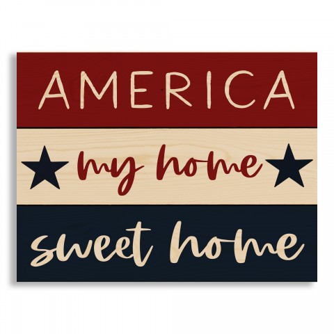 America my Home Sweet Home 10.69 x 14 Pallet Wood Art
