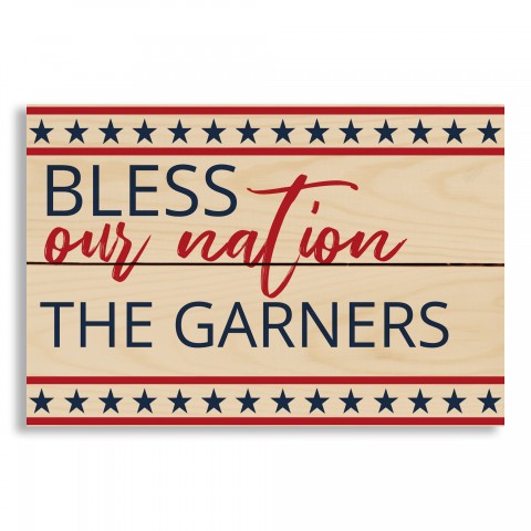 Bless our Nation Personalized 7.13 x 10.5 Pallet Wood Art