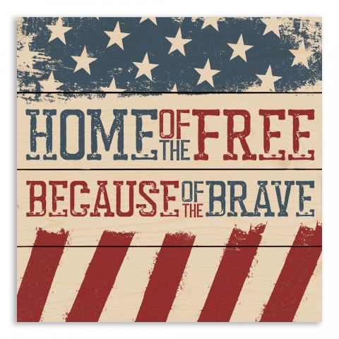 Because of the Brave 14 x 14 Pallet Wood Art