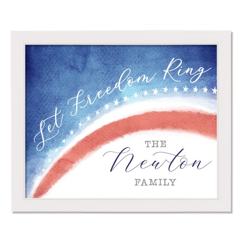 Let Freedom Ring Personalized 21.63 x 17.63 White Framed Canvas