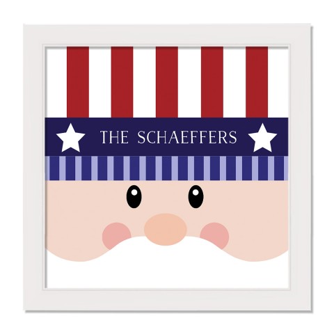 Uncle Sam Face Personalized 16 x 16 White Framed Print Under Plexiglass