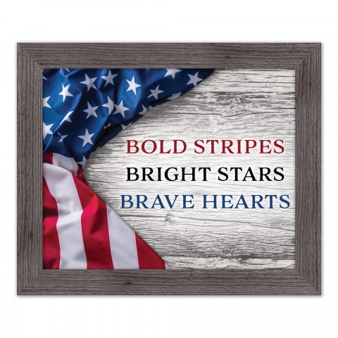 Bold Bright Brave 20 x 16 Western Gray Framed Print