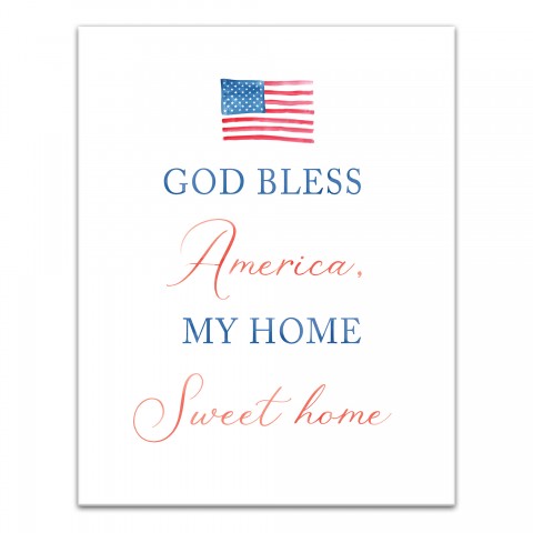 America my Home Sweet Home 11 x 14 Canvas Wall Art