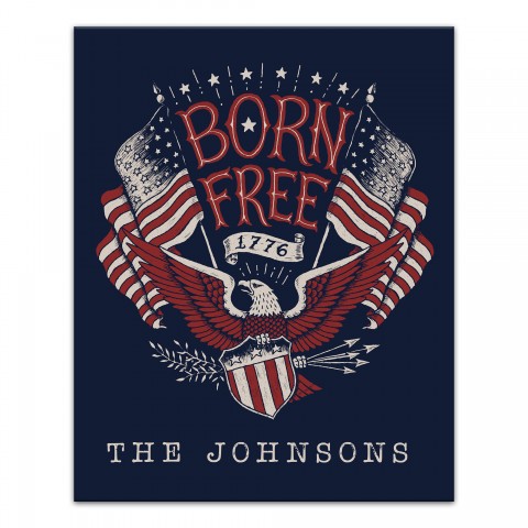 Born Free Eagle Personalized 16 x 20 Canvas Wall Art