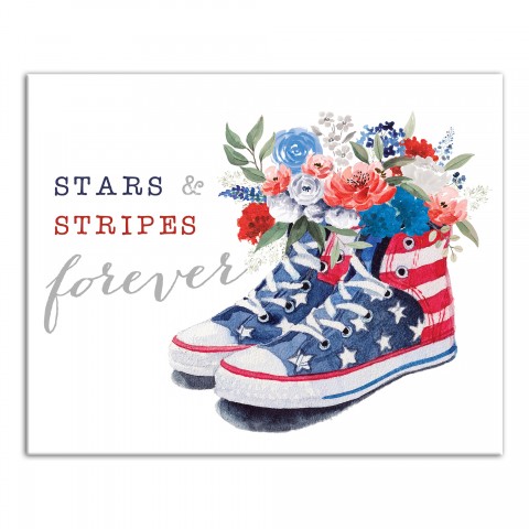 Stars and Stripes Sneakers 20 x 16 Canvas Wall Art