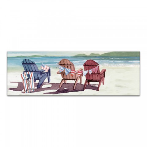 Patriotic Adirondaks 36 x 12 Canvas Wall Art