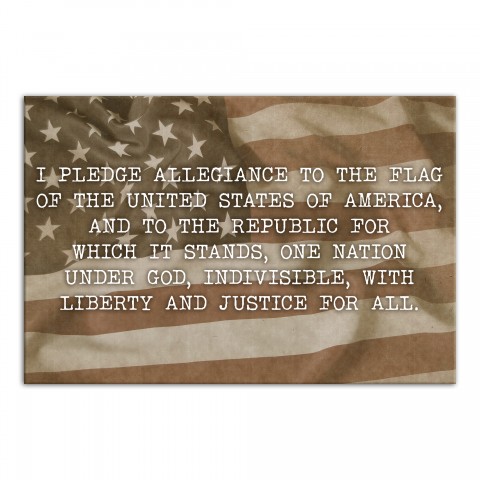 Pledge of Allegiance 30 x 20 Canvas Wall Art