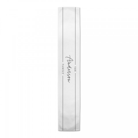 Gray Family Lines Personalized 16 x 72 Outdoor Table Runner