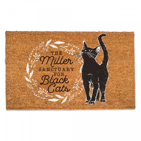 Black Cat Sanctuary Personalized 30 x 18 Door Mat
