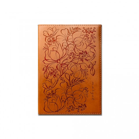 Floral Doodles Personalized 6 x 8.5 Rawhide Leather Journal