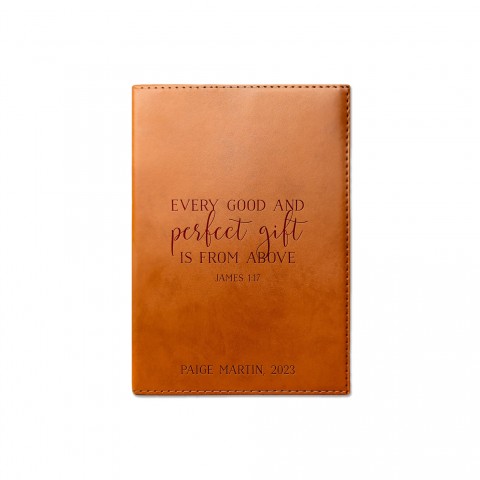 Every Good and Perfect Gift Personalized 6 x 8.5 Rawhide Leather Journal