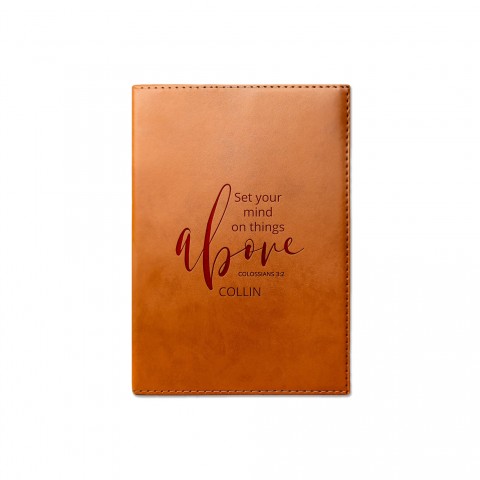 Set Your Mind on Things Above Personalized 6 x 8.5 Rawhide Leather Journal