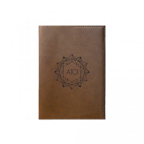 Geo Shape Monogram Personalized 6 x 8.5 Brown Leather Journal