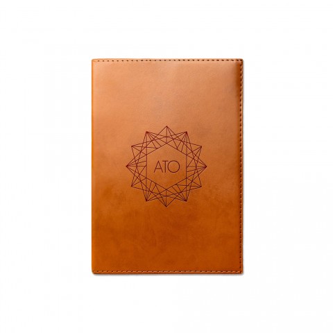 Geo Shape Monogram Personalized 6 x 8.5 Rawhide Leather Journal