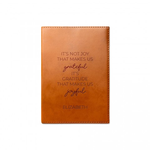 Gratitude Makes Us Joyful Personalized 6 x 8.5 Rawhide Leather Journal