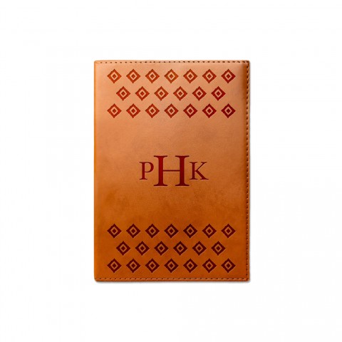 Ikat Diamond Personalized 6 x 8.5 Rawhide Leather Journal